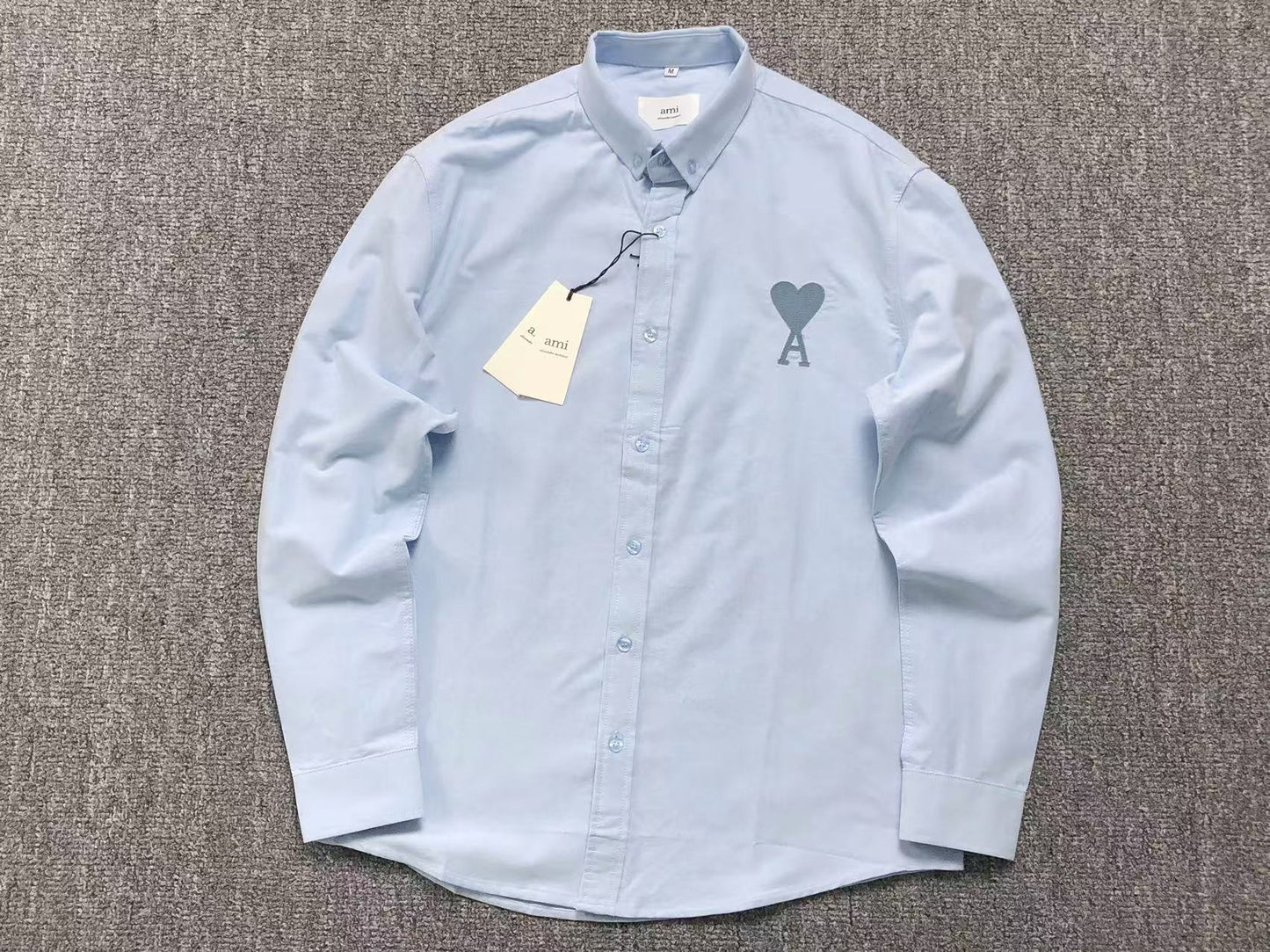 Camisa AMI Paris Big Heart Tonal Blue