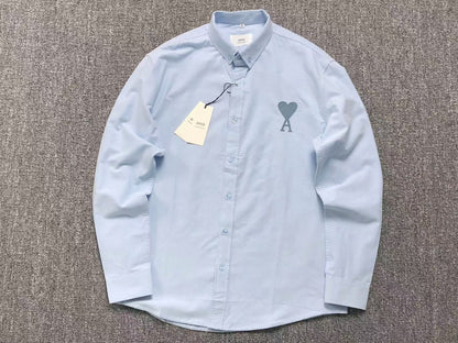 Camisa AMI Paris Big Heart Tonal Blue