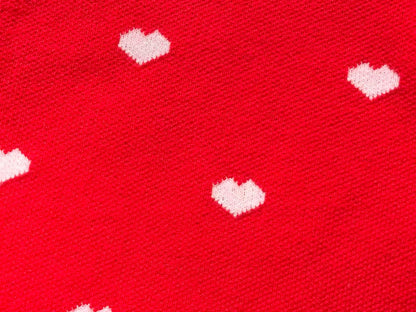 Suéter Cardigan AMI Paris Heart Pattern Vermelho Feminino