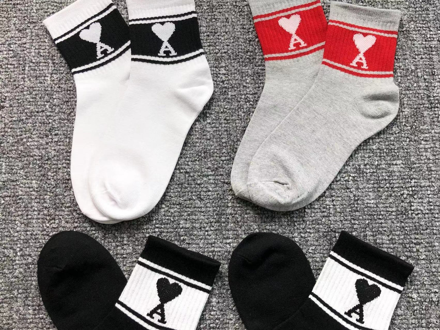 Meia AMI Paris Block Heart