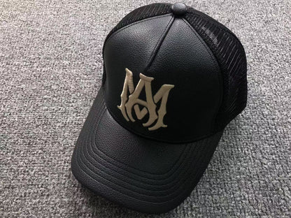 Boné Trucker AMIRI Monogram Leather Black