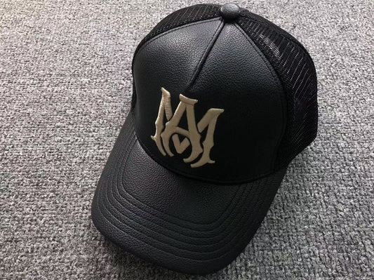Boné Trucker AMIRI Monogram Leather Black