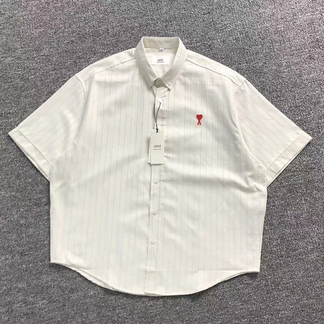 Camisa AMI Paris Stripe Heart Summer
