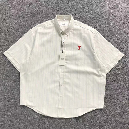 Camisa AMI Paris Stripe Heart Summer