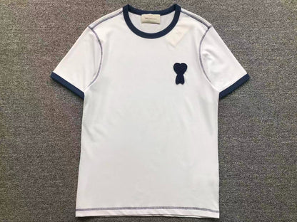 Camiseta AMI Paris Heart Patch Contrast Stitch
