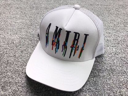 Boné Trucker AMIRI Glitch Logo White