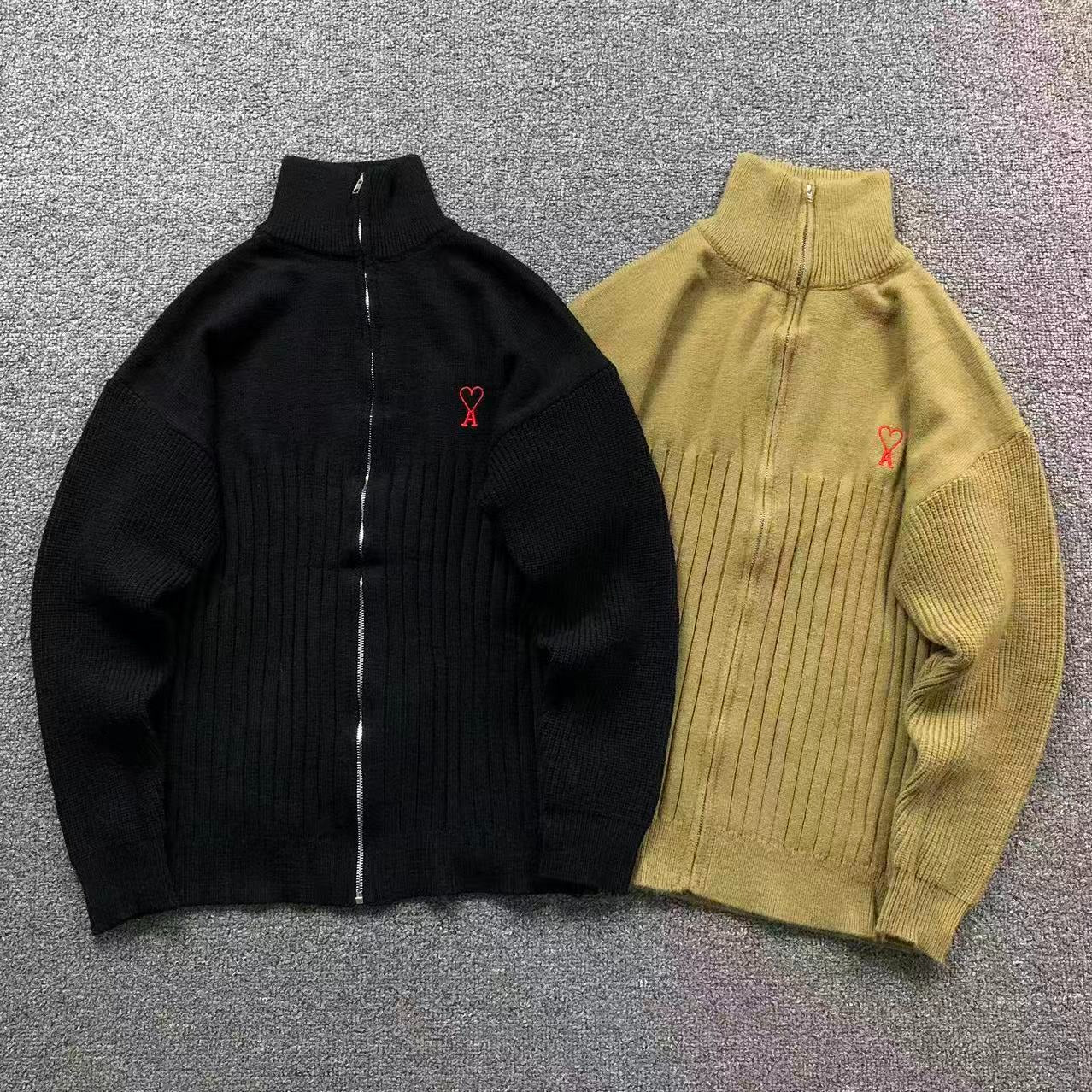 Suéter AMI Paris Gola Alta Zip