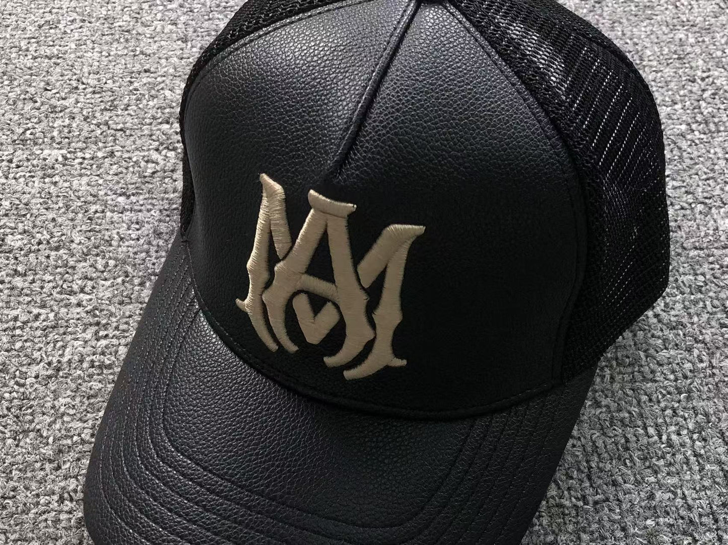 Boné Trucker AMIRI Monogram Leather Black