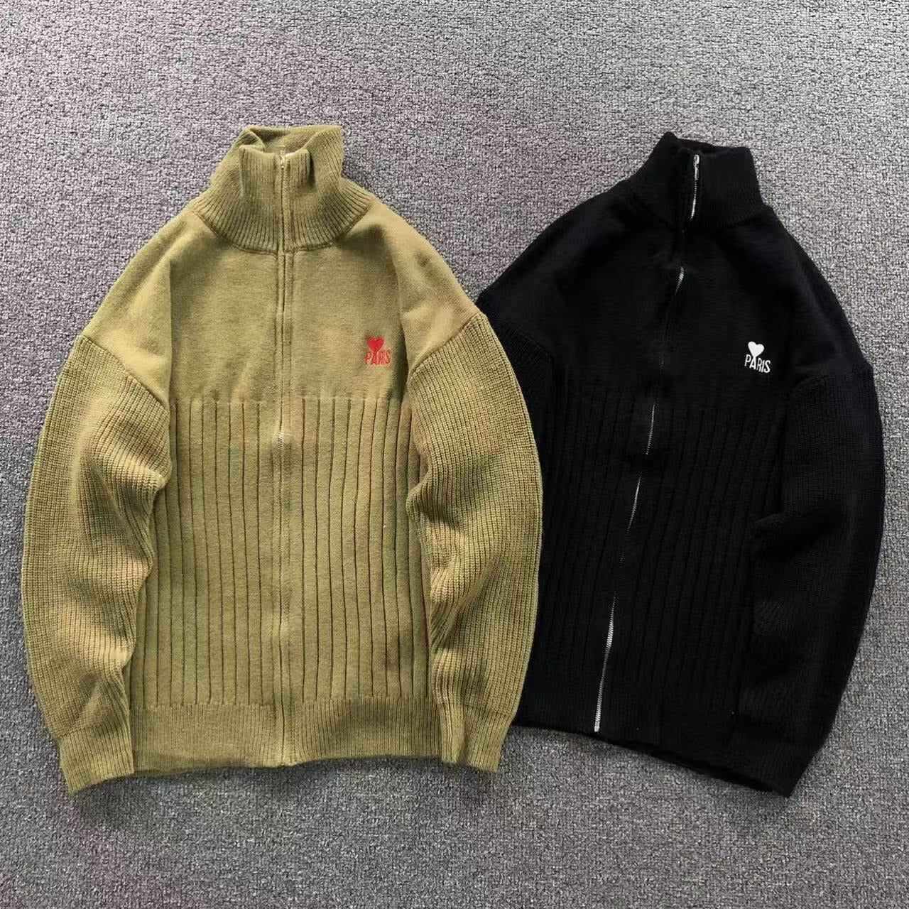 Suéter AMI Paris Gola Alta Zip
