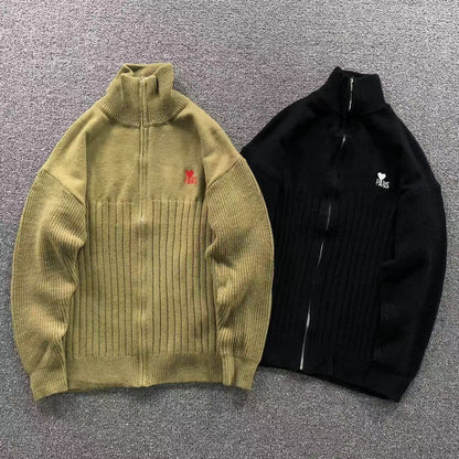 Suéter AMI Paris Gola Alta Zip