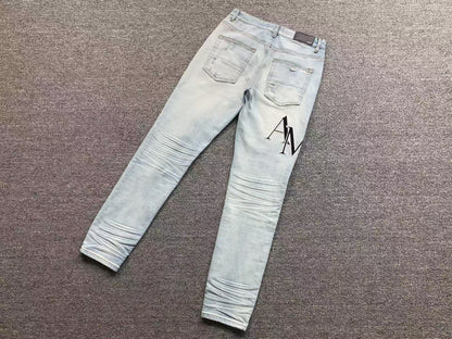 Calça AMIRI TR Monogram Ice Blue Denim