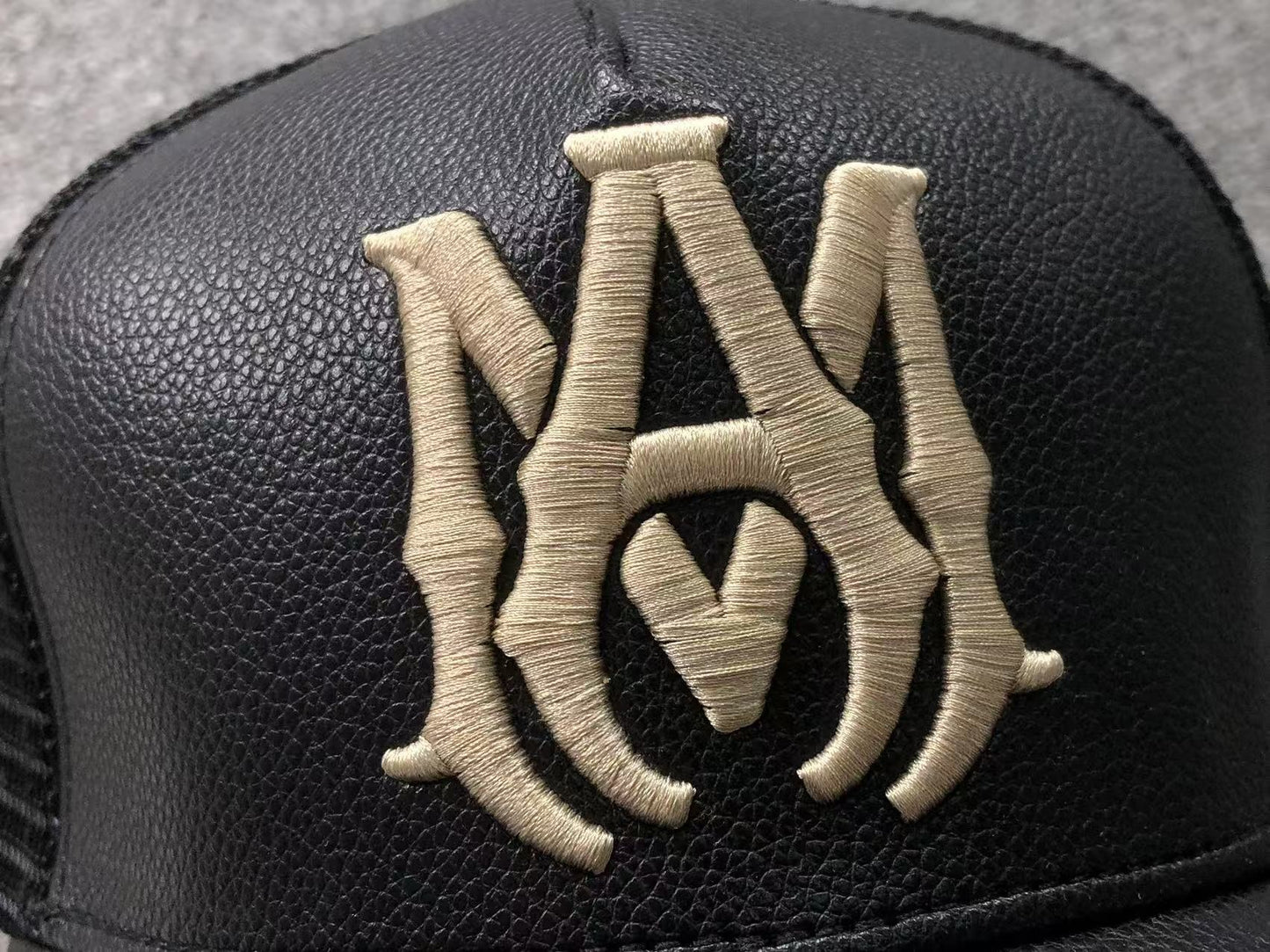 Boné Trucker AMIRI Monogram Leather Black