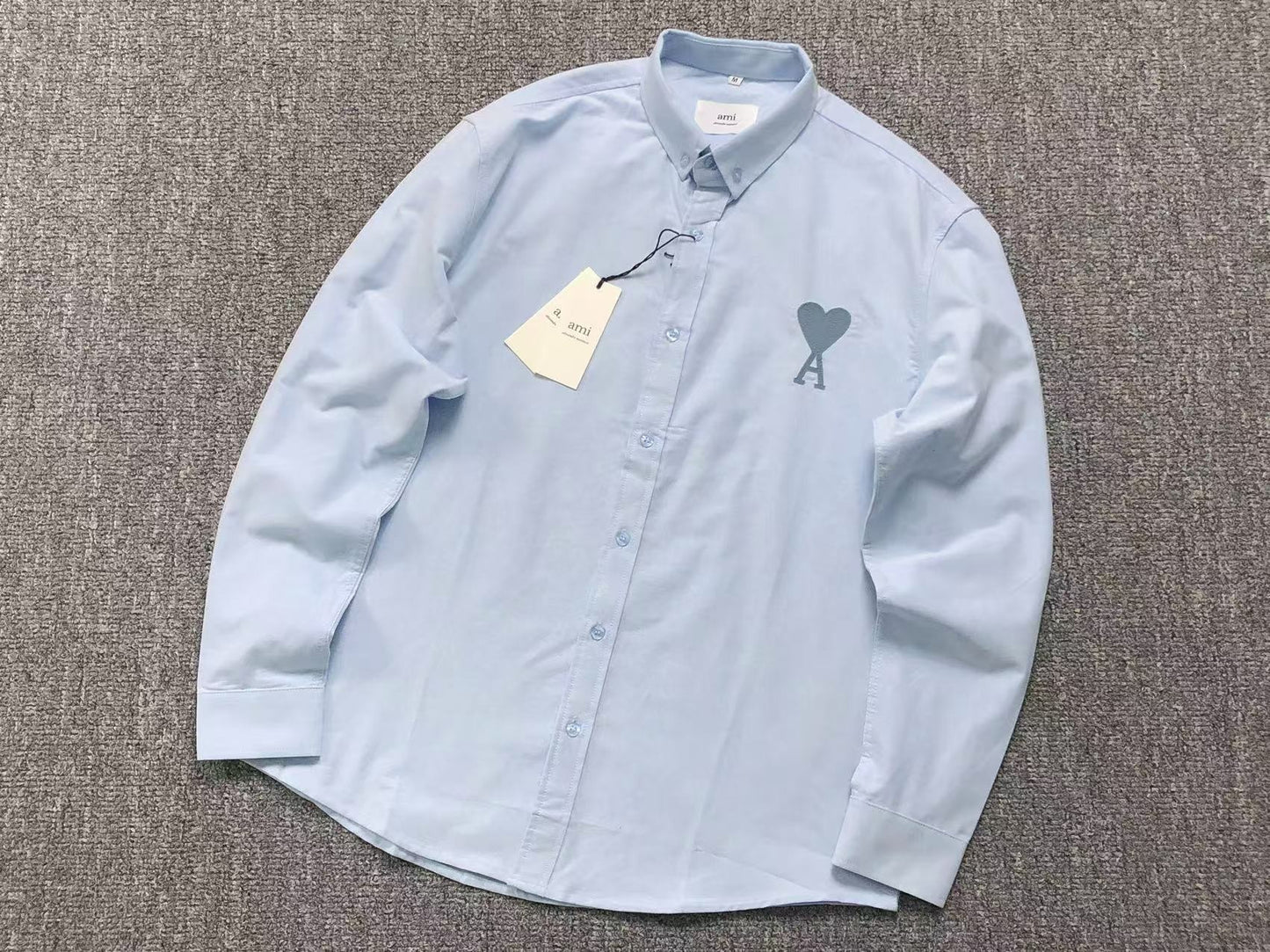 Camisa AMI Paris Big Heart Tonal Blue