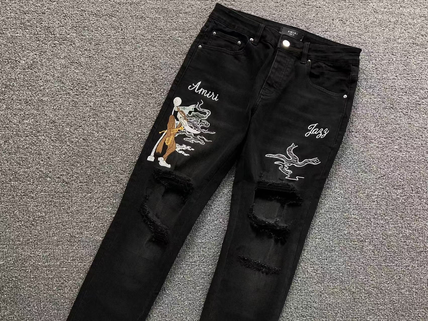 Calça AMIRI Jazz Illustration Denim