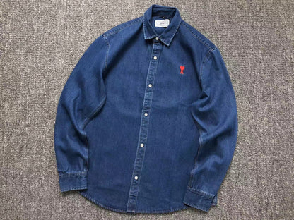 Camisa AMI Paris Denim Heart Classic