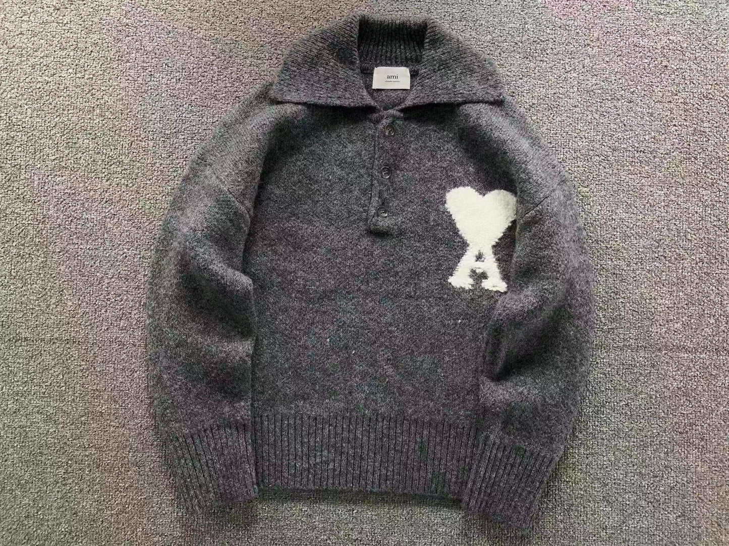 Suéter AMI Paris Gola Polo Tricot