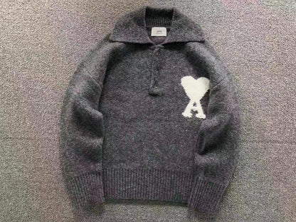 Suéter AMI Paris Gola Polo Tricot
