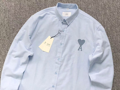 Camisa AMI Paris Big Heart Tonal Blue