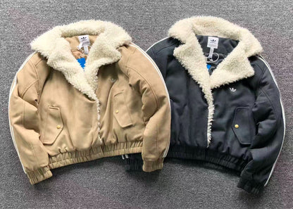 Jaqueta Adidas Feminina Sherpa Suede Winter Jacket