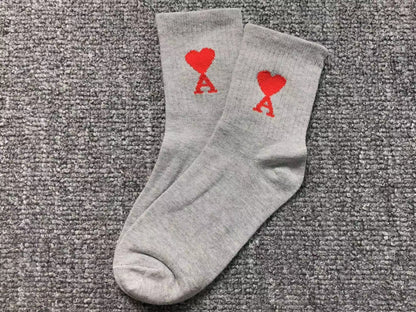 Meia AMI Paris Heart Logo