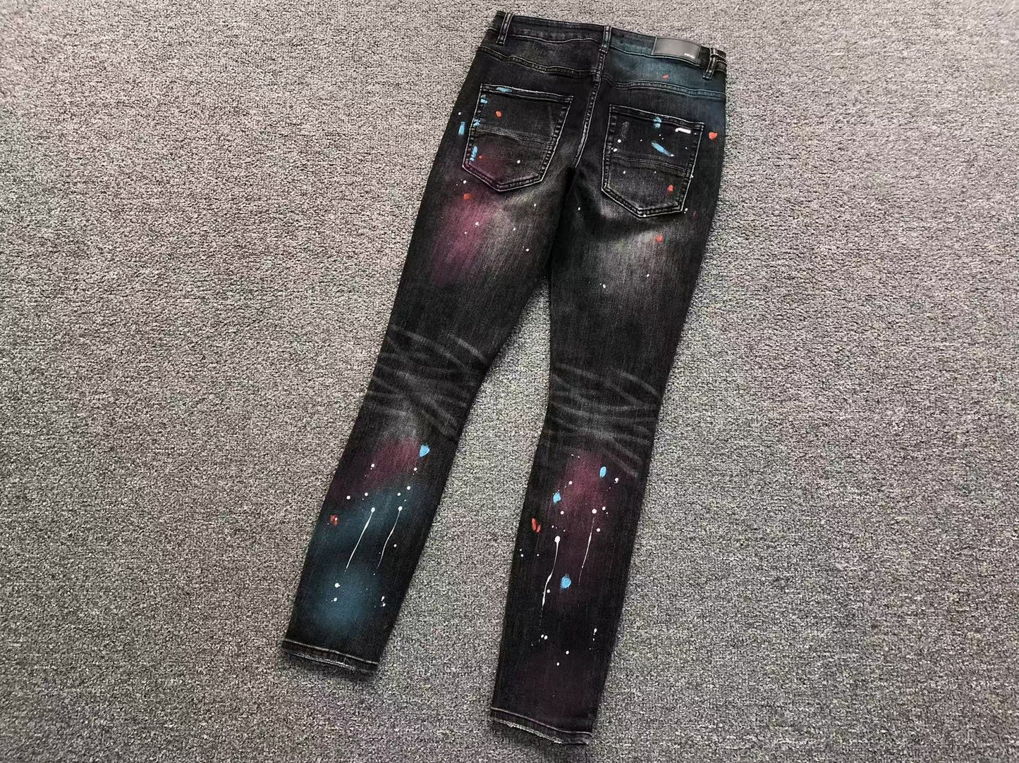 Calça AMIRI Galaxy Paint Black Denim