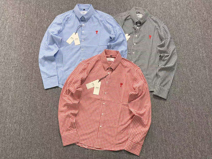 Camisa AMI Paris Gingham Mini Heart