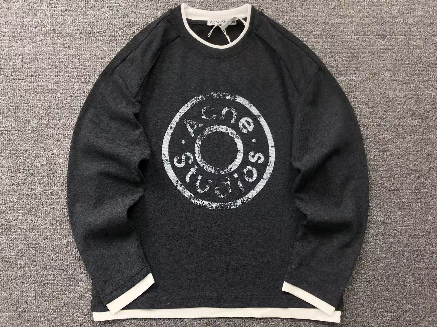 Camiseta manga longa Acne Studios Distressed Circle Logo