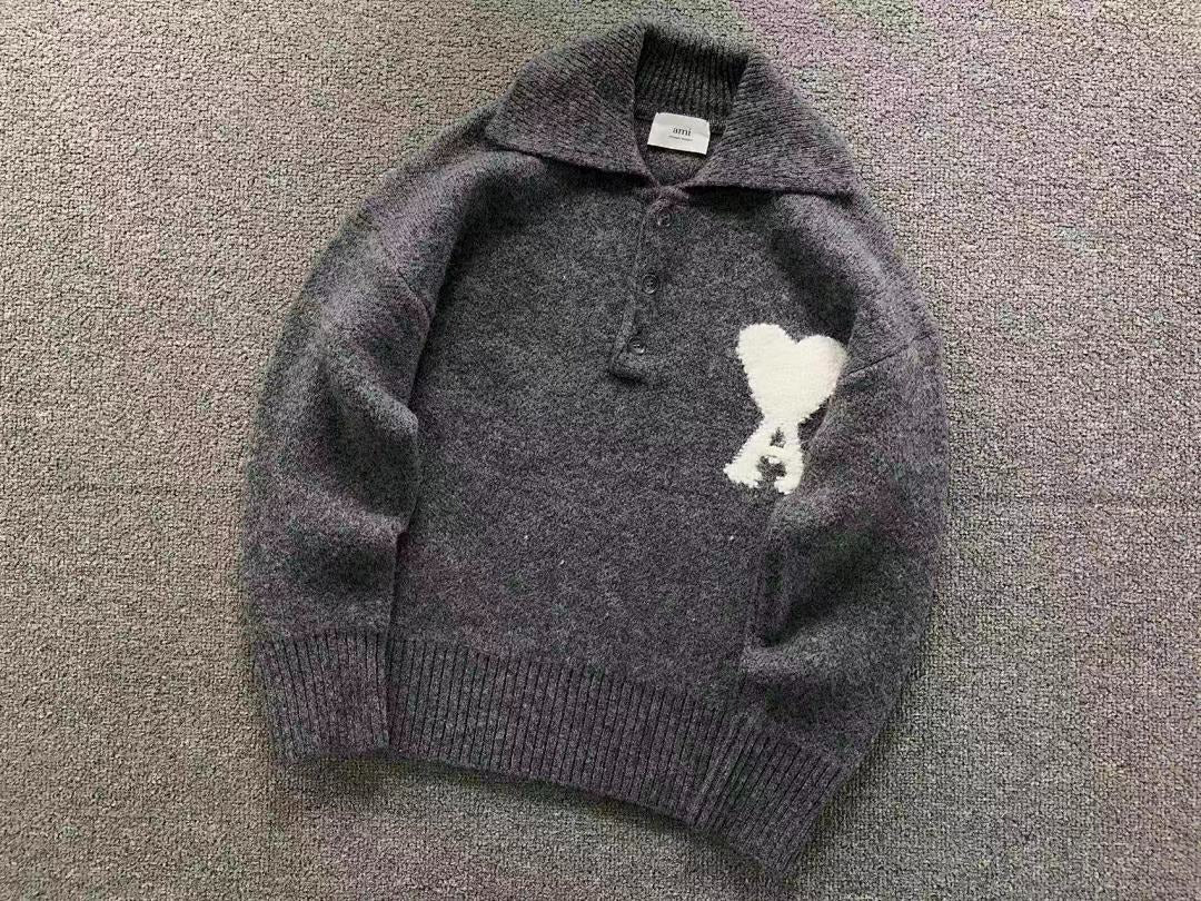 Suéter AMI Paris Gola Polo Tricot