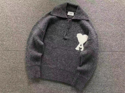Suéter AMI Paris Gola Polo Tricot