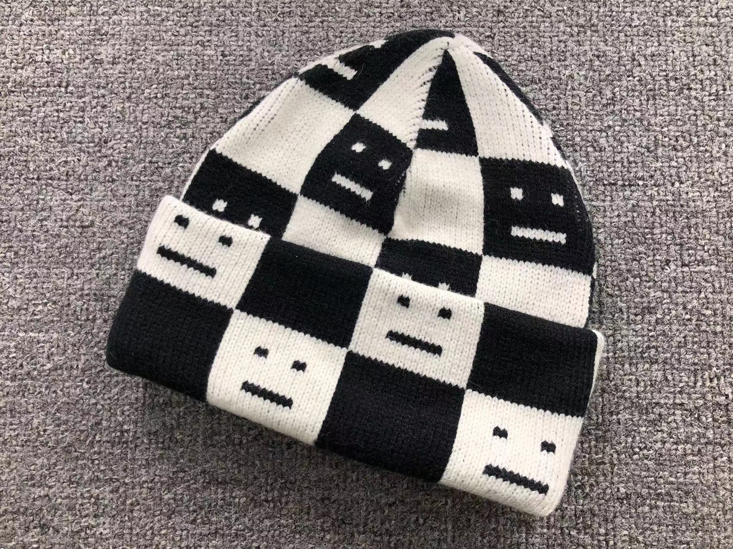 Touca Acne Studios Checkered Knit