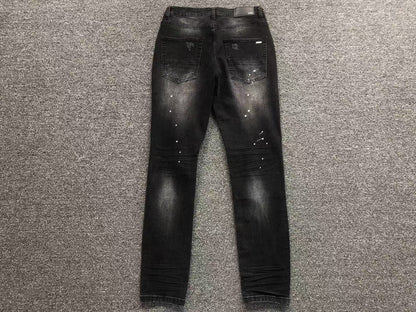 Calça AMIRI Black Paint Wash Denim