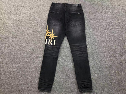 Calça AMIRI Star Logo Black Denim