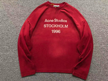 Camiseta Acne Studios Stockholm 1996 Washed Red