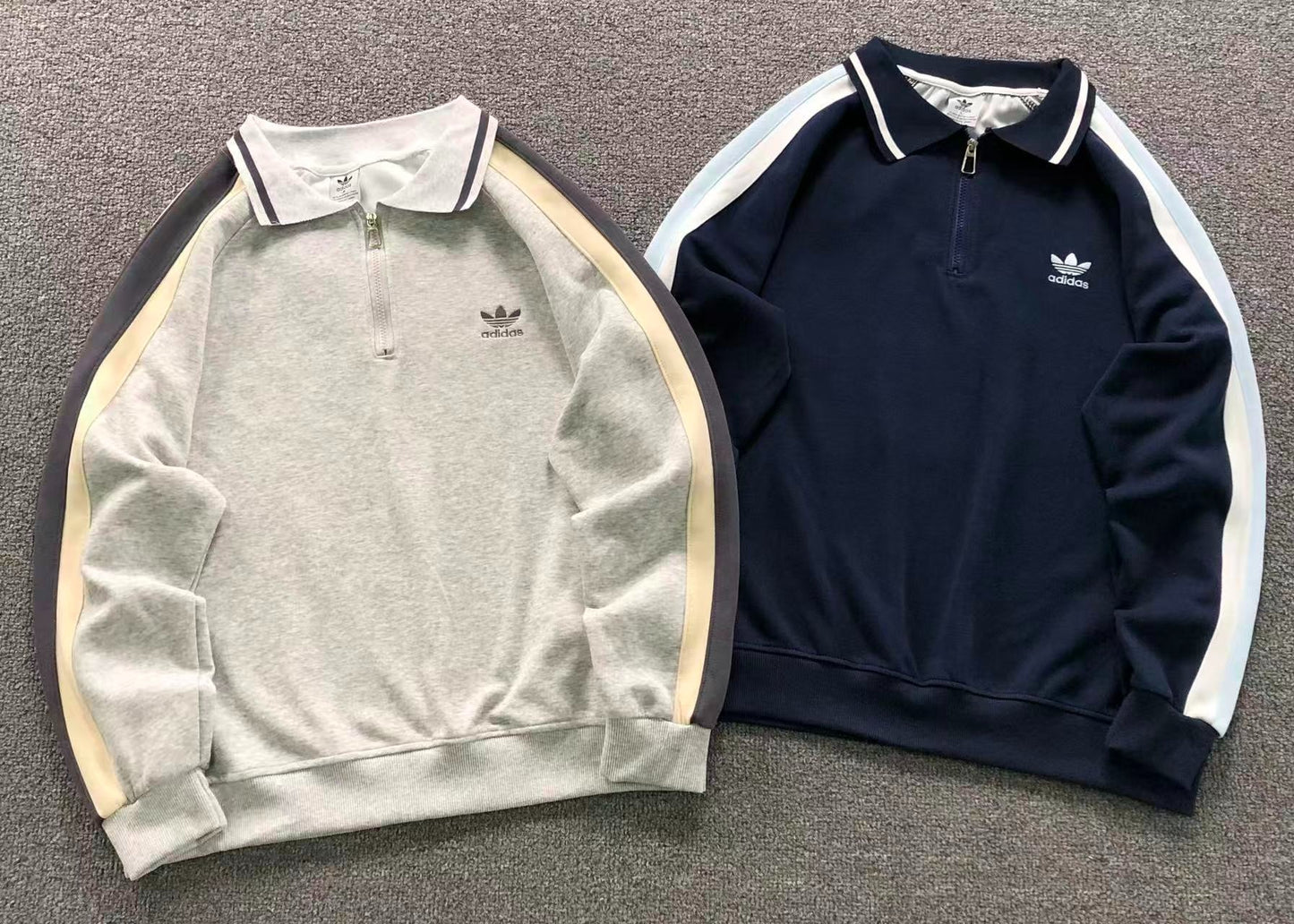 Moletom Adidas Originals Half Zip Vintage Stripes