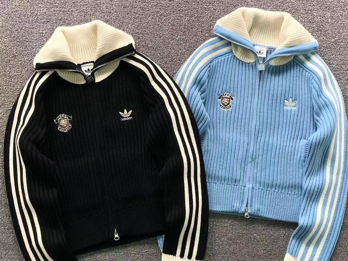 Suéter Adidas feminina Ribbed Knit Track Jacket