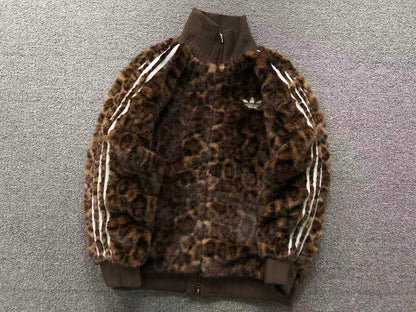 Jaqueta Adidas Leopard Faux Fur Jacket