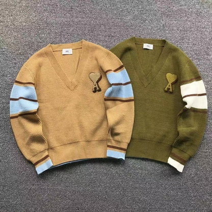 Suéter AMI Paris V-Neck Vintage Knit