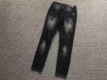 Calça AMIRI Black Paint Wash Denim