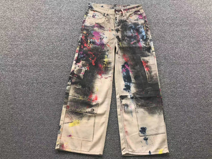 Calça Acne Studios Ink Wash Cargo Denim