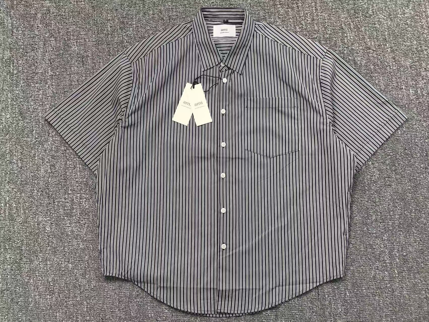 Camisa AMI Paris Striped Short Sleeve