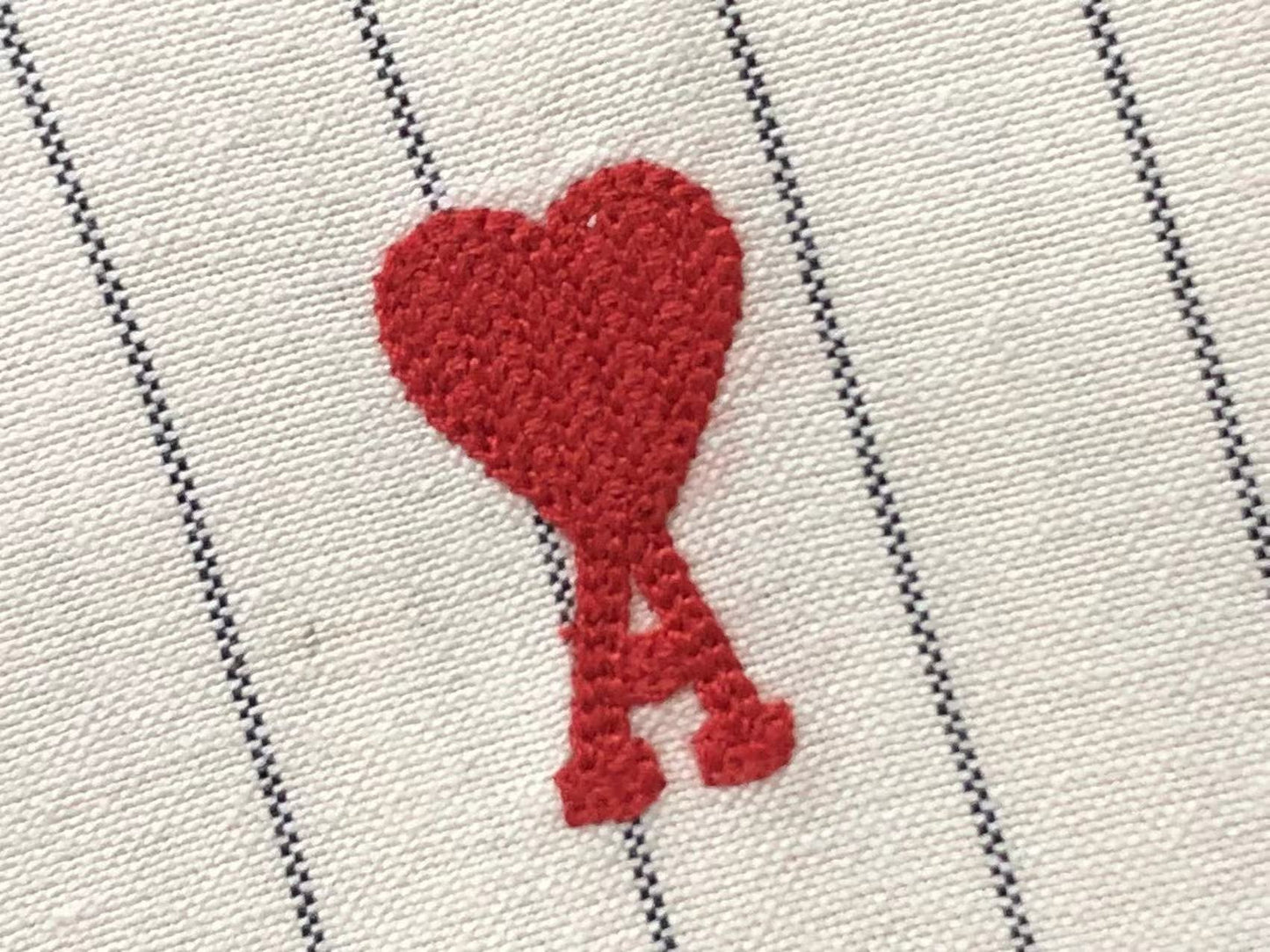 Camisa AMI Paris Striped Mini Heart Shirt