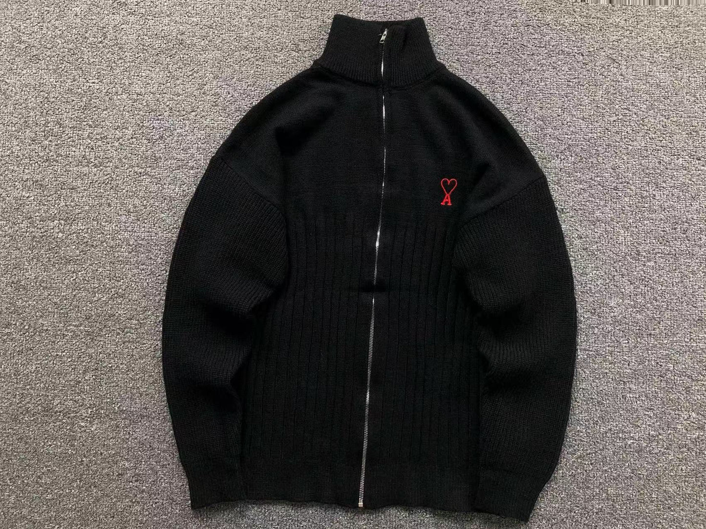 Suéter AMI Paris Gola Alta Zip