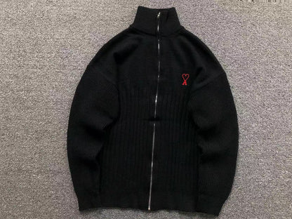 Suéter AMI Paris Gola Alta Zip