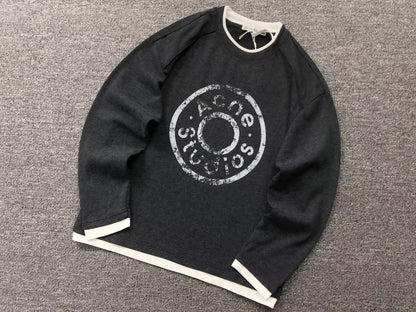 Camiseta manga longa Acne Studios Distressed Circle Logo
