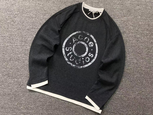Camiseta manga longa Acne Studios Distressed Circle Logo