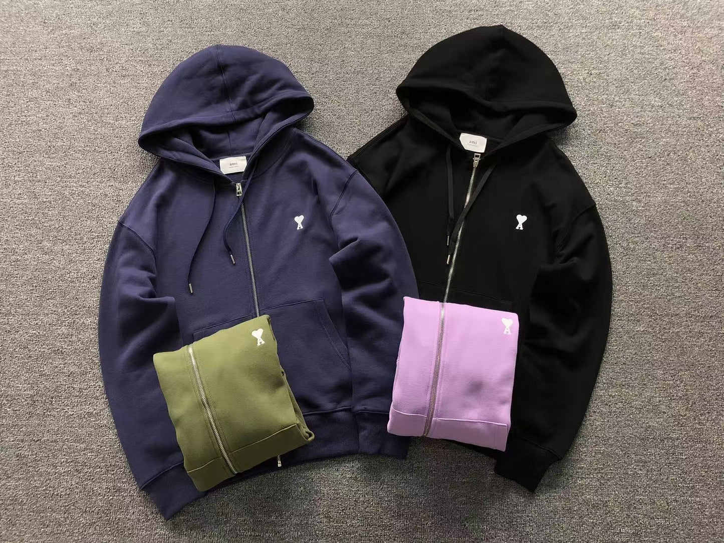 Moletom AMI Paris Ami de Cœur Zip Hoodie