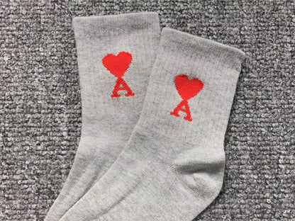 Meia AMI Paris Heart Logo