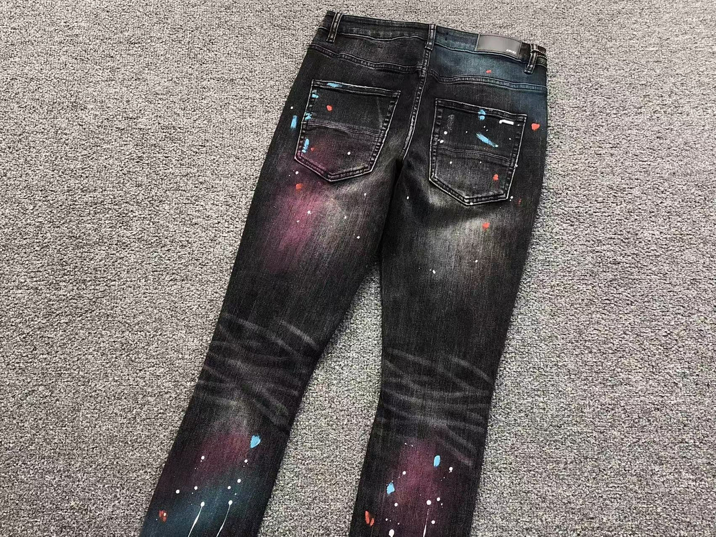 Calça AMIRI Galaxy Paint Black Denim