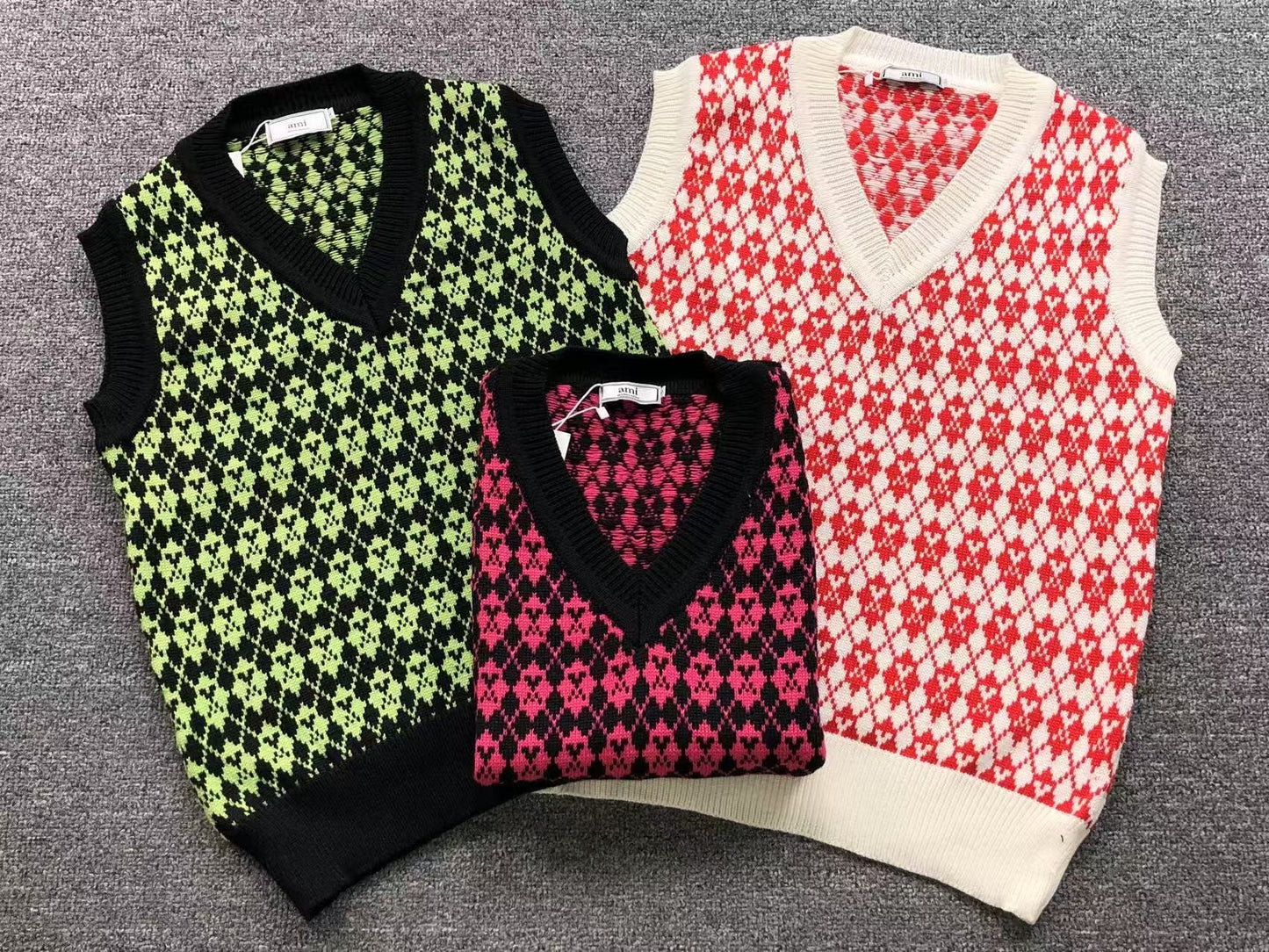 Suéter Colete AMI Paris Pattern Knit