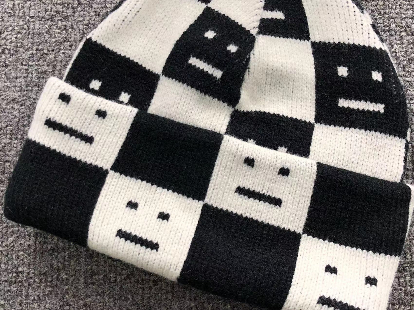 Touca Acne Studios Checkered Knit